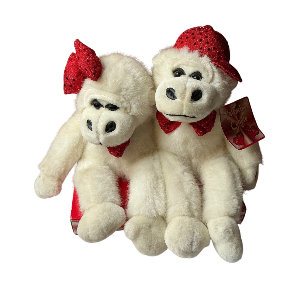 Vintage 1965 I Got You Babe Valentine Couple Animated Plush Gorillas‎